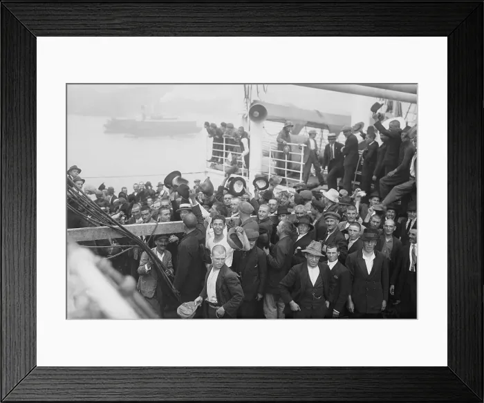 Framed Print : Immigrants on Ship
