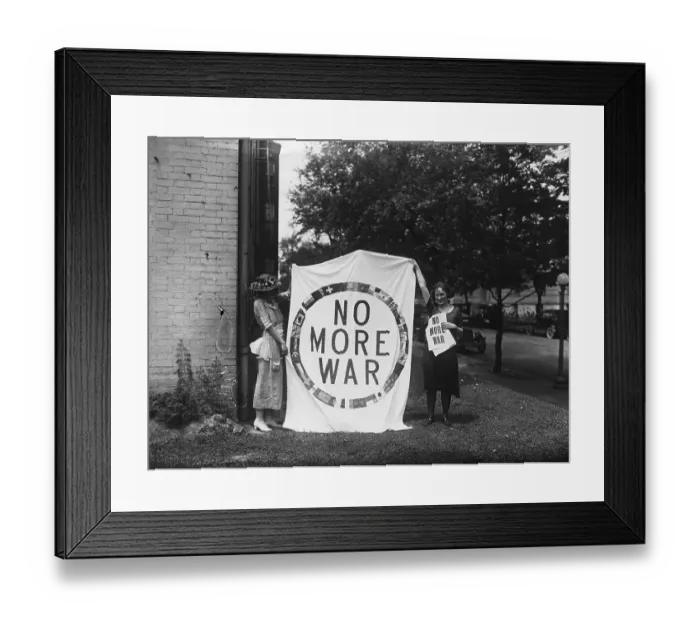 Framed Print : Women Holding Large Banner Framed Print : Women Holding Large Banner