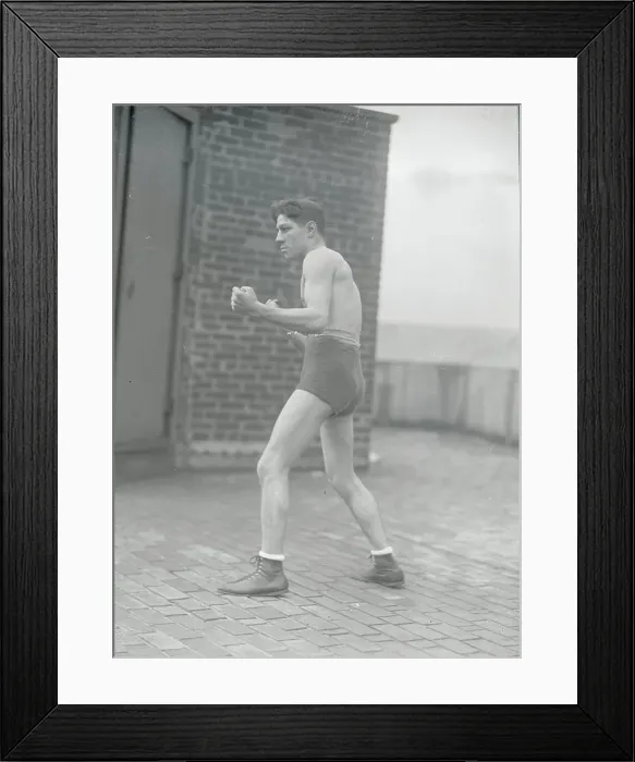 Framed Print : Pal Moran Posing in Boxer's Stance Framed Print : Pal Moran Posing in Boxer's Stance