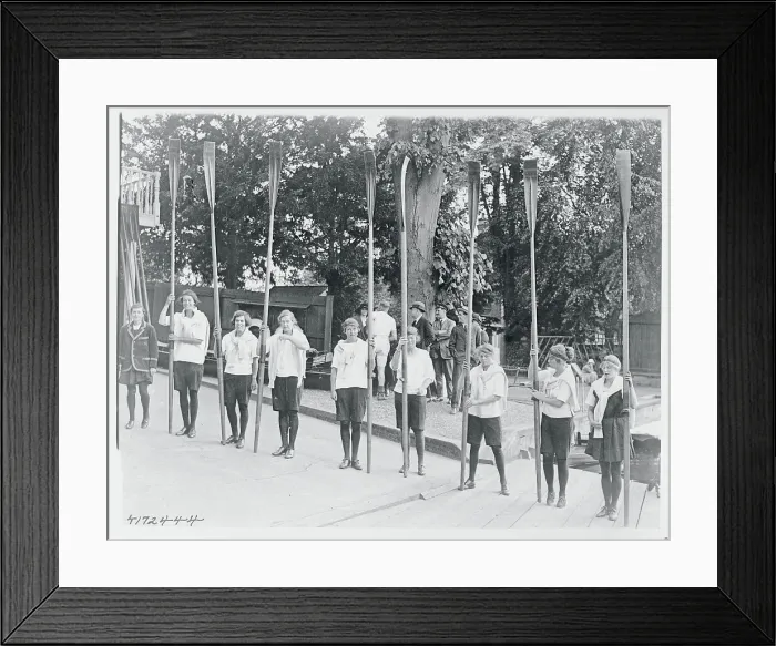 Framed Print : Crew Members Holding Oars Framed Print : Crew Members Holding Oars