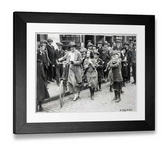 Framed Print : Countess Marcheivitz W / Bicycle And Crowd