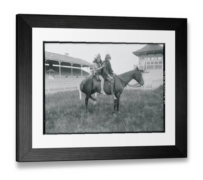 Framed Print : Socialites Pausing Atop Horse