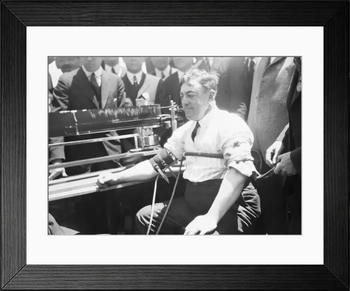 Framed Print : Police Chief O'Brien Taking Lie Detector Test Framed Print : Police Chief O'Brien Taking Lie Detector Test