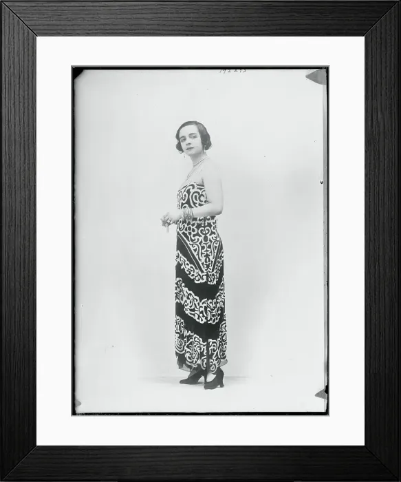 Framed Print : Woman Modeling a Gown