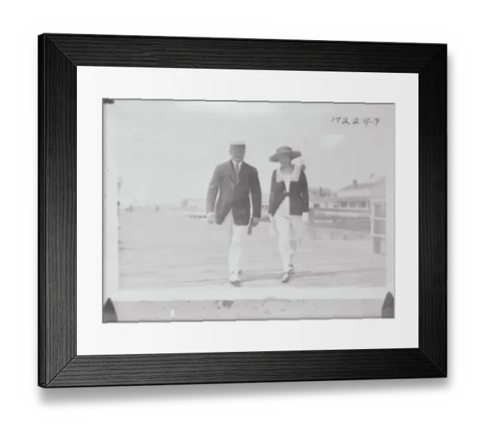 Framed Print : General John J. Pershing and Sister on Pier Framed Print : General John J. Pershing and Sister on Pier