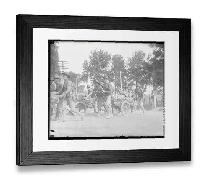 Framed Print : Marines in Wagon Procession Framed Print : Marines in Wagon Procession