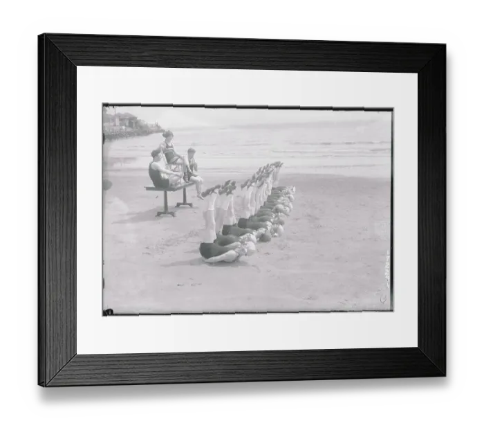 Framed Print : English Dancers Working out on Beach Framed Print : English Dancers Working out on Beach