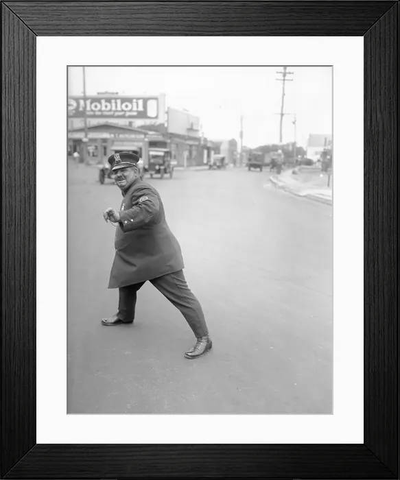 Framed Print : Policeman in Directing Pose Framed Print : Policeman in Directing Pose