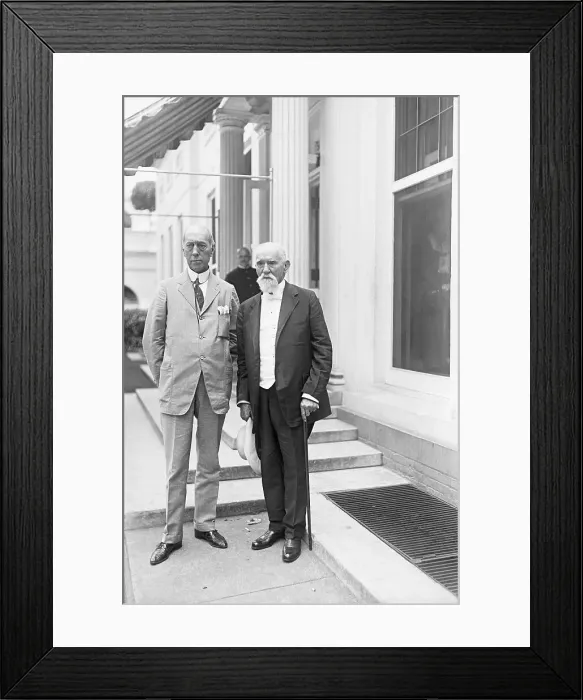 Framed Print : Elderly Ex Senator Posing with President Harding Framed Print : Elderly Ex Senator Posing with President Harding