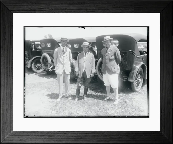 Framed Print : Socialites Posing Near Automobiles Framed Print : Socialites Posing Near Automobiles