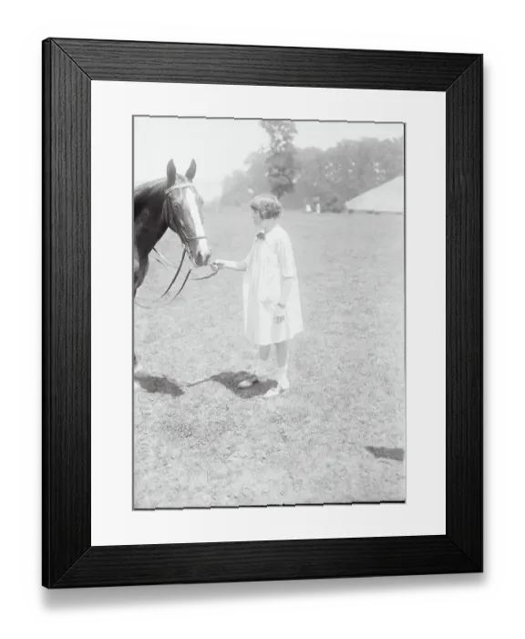 Framed Print : Socialite Holding Her Horse's Bridle Framed Print : Socialite Holding Her Horse's Bridle