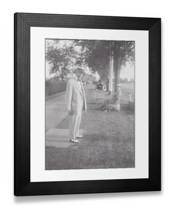Framed Print : Steel Tycoon E. H. Gary Pausing at Polo Matches Framed Print : Steel Tycoon E. H. Gary Pausing at Polo Matches