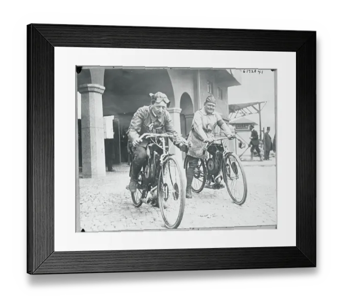 Framed Print : Men Riding Motorcycles Framed Print : Men Riding Motorcycles