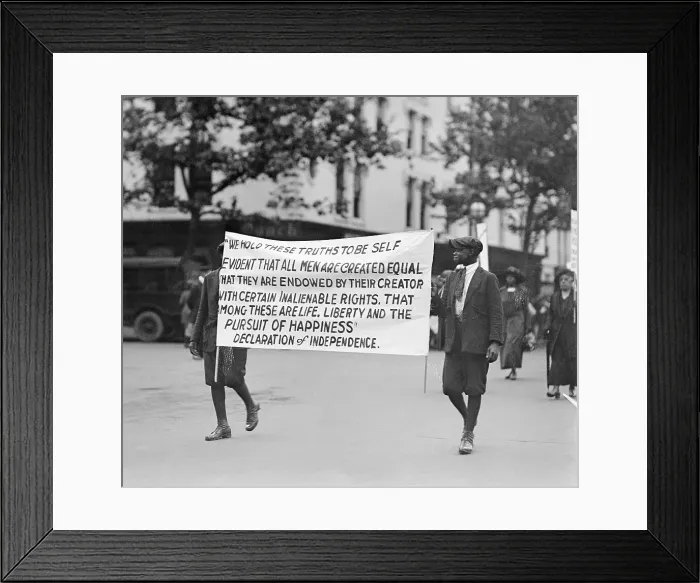 Framed Print : Black Protesters Of Lynching Carry Banne