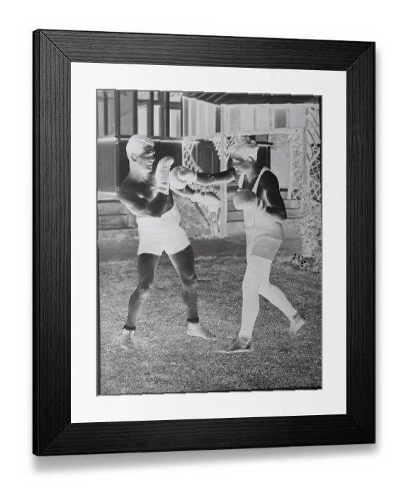 Framed Print : Frankie Burns Sparring with Colleague Framed Print : Frankie Burns Sparring with Colleague