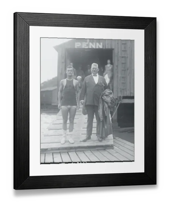 Framed Print : Joe Wright with a Rowing Teammate Framed Print : Joe Wright with a Rowing Teammate