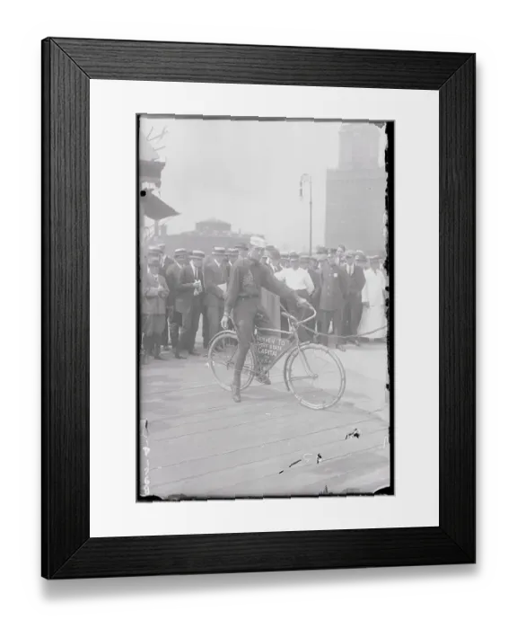 Framed Print : Tony Pizzo on Bicycle near Spectators Framed Print : Tony Pizzo on Bicycle near Spectators