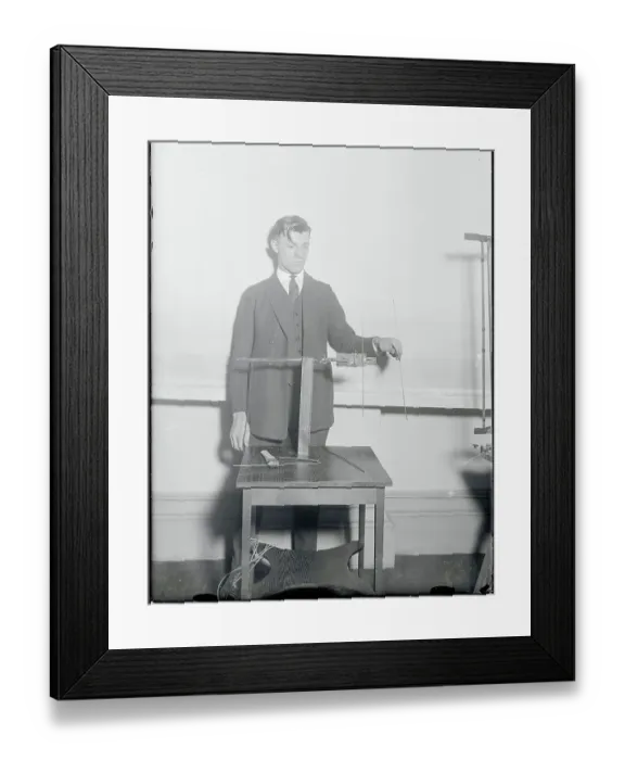 Framed Print : Man with Light Device Framed Print : Man with Light Device