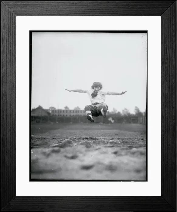 Framed Print : Rose Thiede in Running Broad Jump Framed Print : Rose Thiede in Running Broad Jump