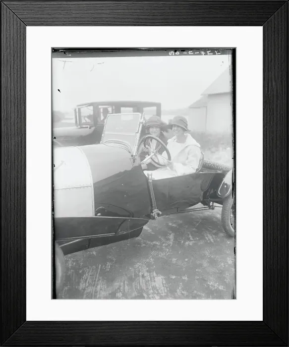 Framed Print : Women Inside Car Framed Print : Women Inside Car