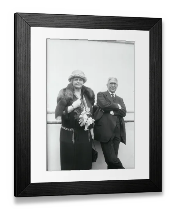Framed Print : Mr. and Mrs. Lindley M. Garrison on Ship Deck Framed Print : Mr. and Mrs. Lindley M. Garrison on Ship Deck