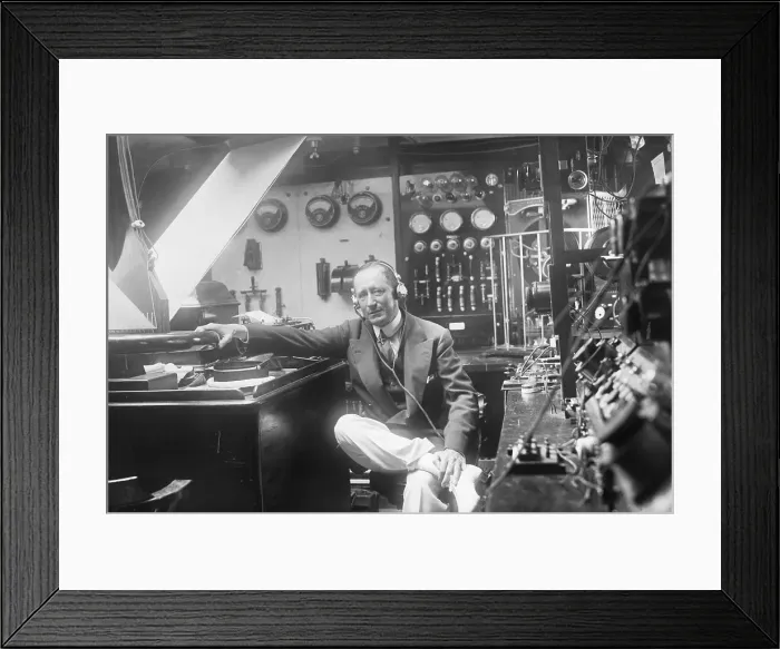 Framed Print : Guglielmo Marconi In Radio Room Framed Print : Guglielmo Marconi In Radio Room