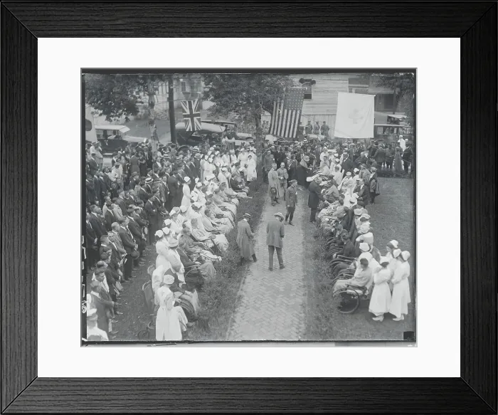 Framed Print : President Harding Greets Wounded Veterans at War Memorial Framed Print : President Harding Greets Wounded Veterans at War Memorial