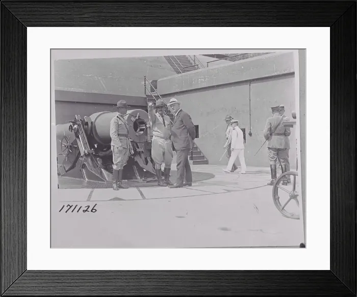 Framed Print : Secretary of Navy Denby Examining Weaponry Framed Print : Secretary of Navy Denby Examining Weaponry
