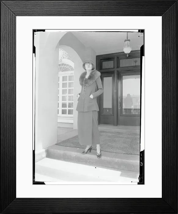 Framed Print : Peggy Hopkins Joyce Posing in Doorway Framed Print : Peggy Hopkins Joyce Posing in Doorway