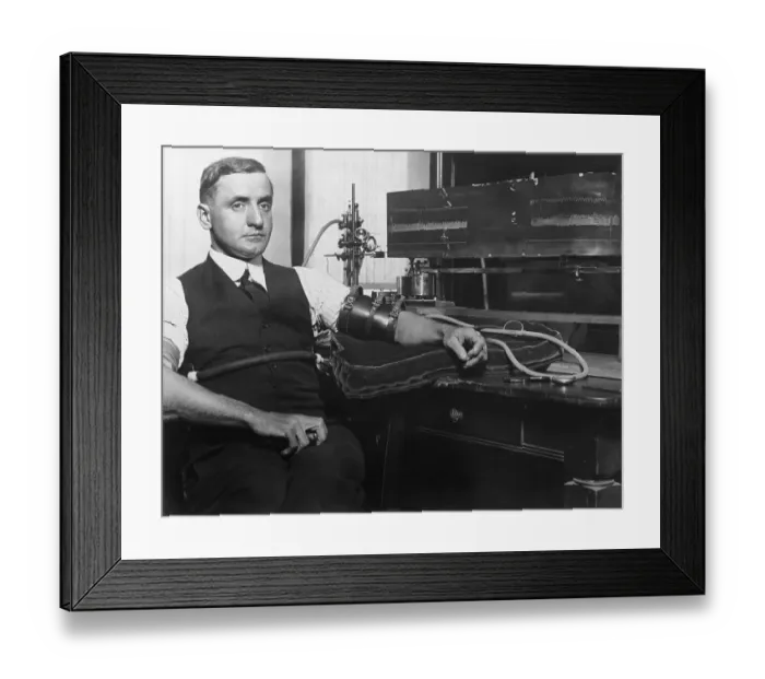 Framed Print : Murder Suspect Henry Wilkens Taking Lie Detector Test