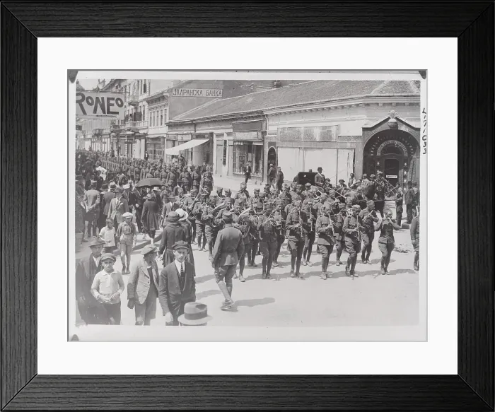 Framed Print : Soldier Formations Marching in Street Framed Print : Soldier Formations Marching in Street