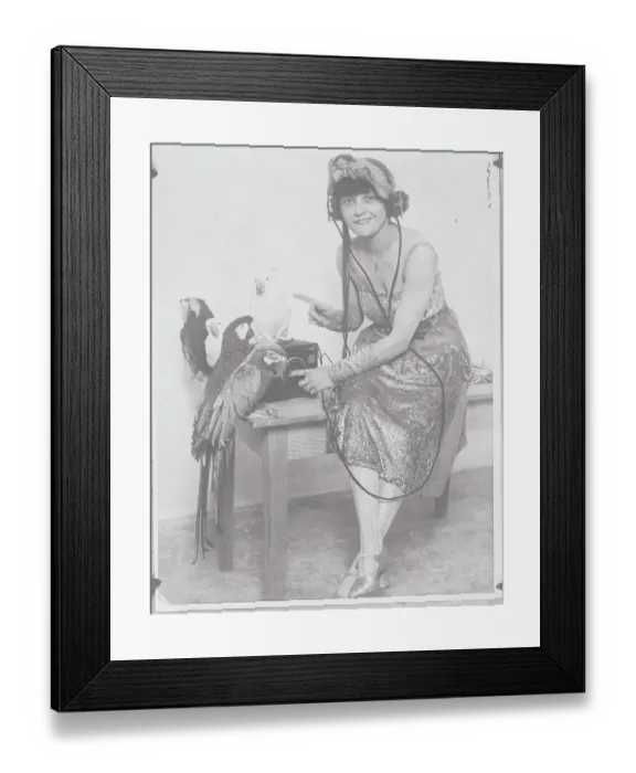 Framed Print : Actress Marion Merle with Birds Framed Print : Actress Marion Merle with Birds