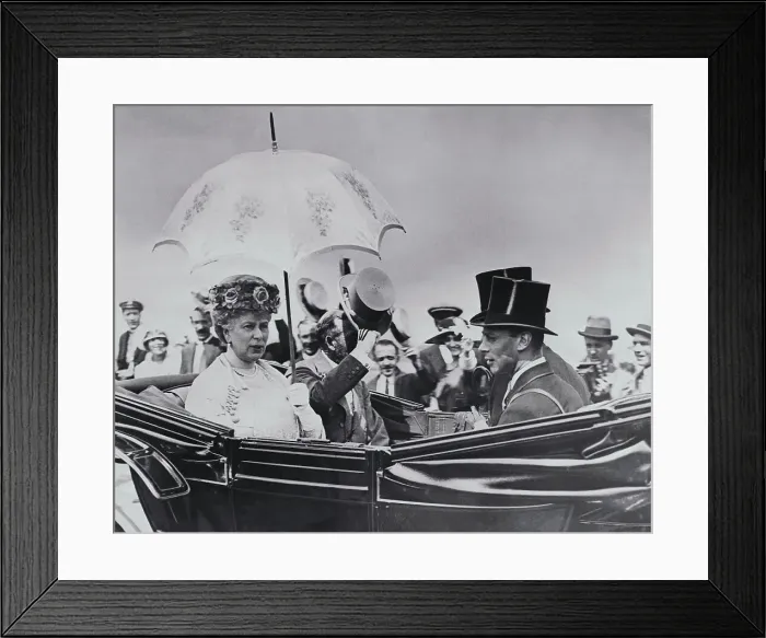 Framed Print : Royal Members Riding in Car Framed Print : Royal Members Riding in Car