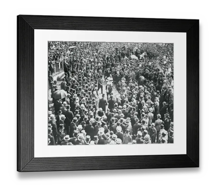 Framed Print : People Crowding Around Jockey and Horse