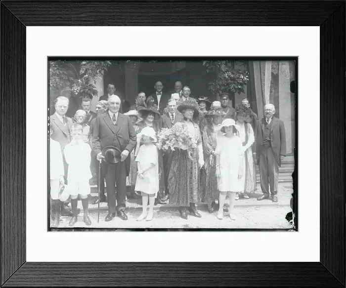 Framed Print : Group Posing with President and Mrs. Harding