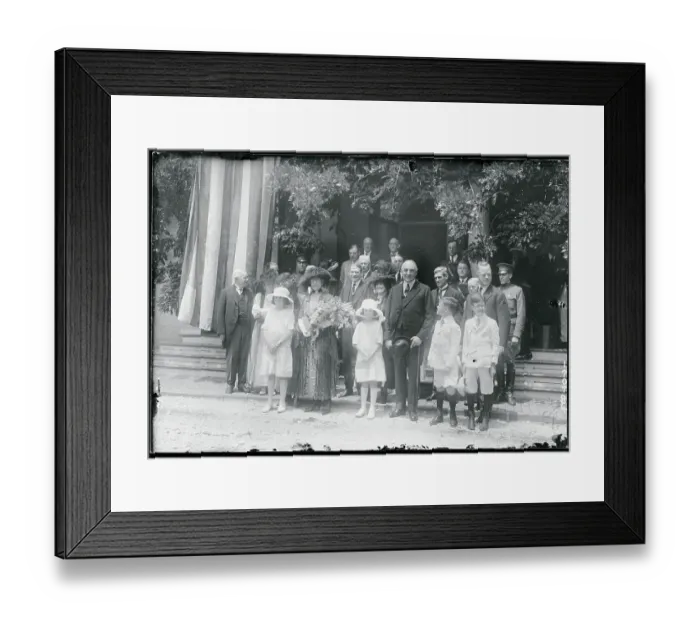 Framed Print : President and Mrs. Harding Posing with Affiliates