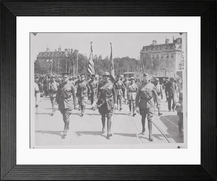 Framed Print : Soldiers Marching in Streets Framed Print : Soldiers Marching in Streets
