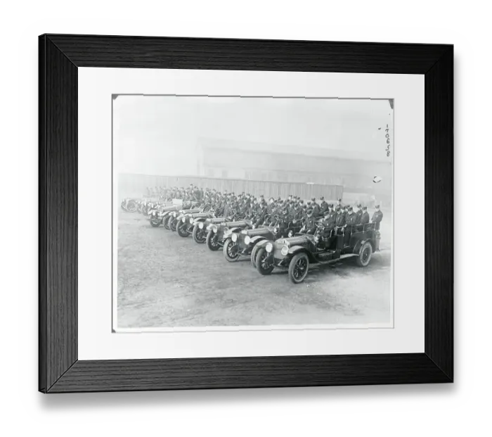 Framed Print : Row of Fire Trucks