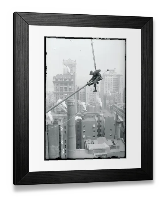 Framed Print : Workman Painting Flagpole Framed Print : Workman Painting Flagpole