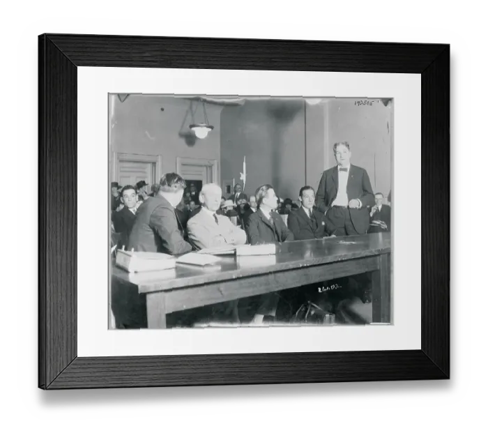 Framed Print : Rudolph Valentino with Attorneys Framed Print : Rudolph Valentino with Attorneys
