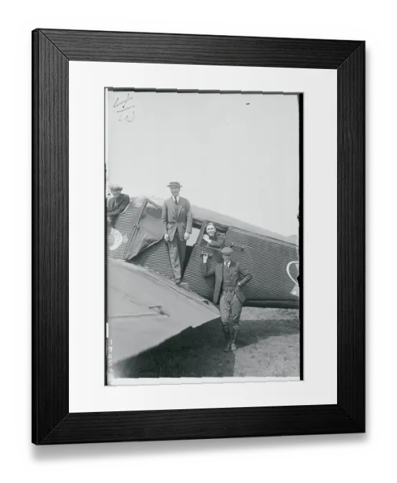 Framed Print : Edward Stinson and Colleagues Posing by Airplane Framed Print : Edward Stinson and Colleagues Posing by Airplane