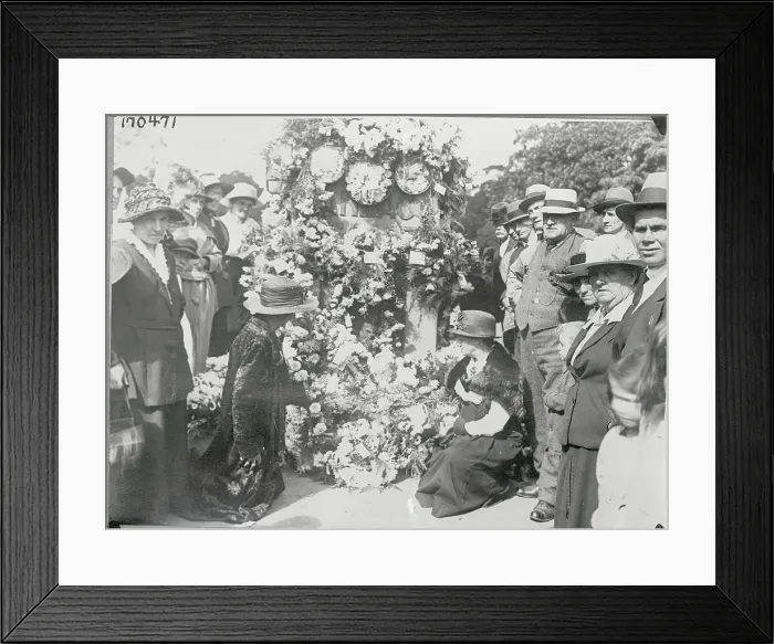 Framed Print : Officials near Airplane Carrying Petitions Framed Print : Officials near Airplane Carrying Petitions