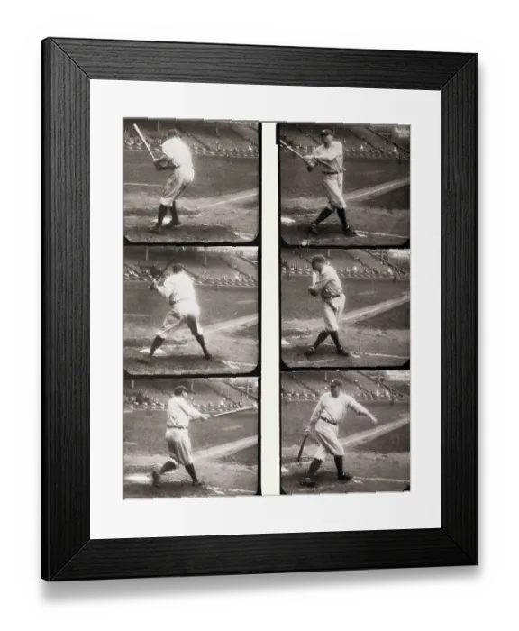 Framed Print : Babe Ruth Swinging Bat Framed Print : Babe Ruth Swinging Bat
