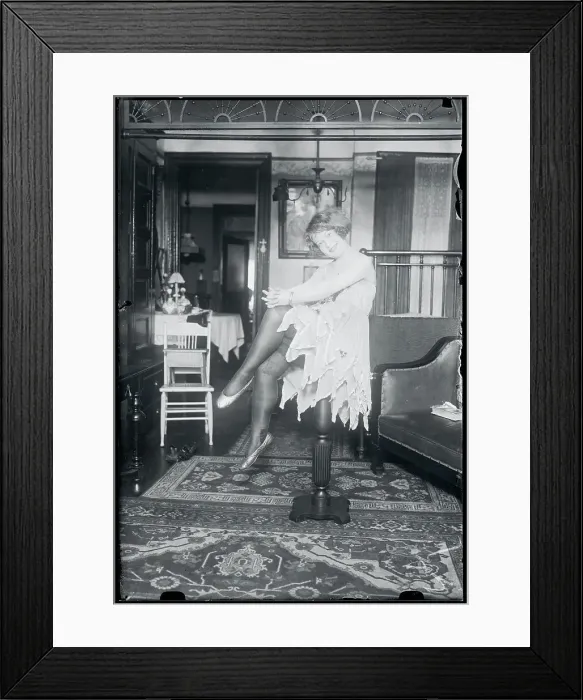 Framed Print : Dancer Helen Maloney Posing on Stool Framed Print : Dancer Helen Maloney Posing on Stool