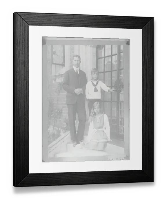 Framed Print : Younger Swedish Leader and Children Outdoors
