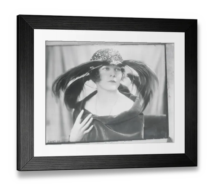 Framed Print : Model Wearing Wide Brim Hat Framed Print : Model Wearing Wide Brim Hat