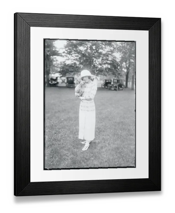 Framed Print : Society Woman Holding Dog Show Winner Framed Print : Society Woman Holding Dog Show Winner