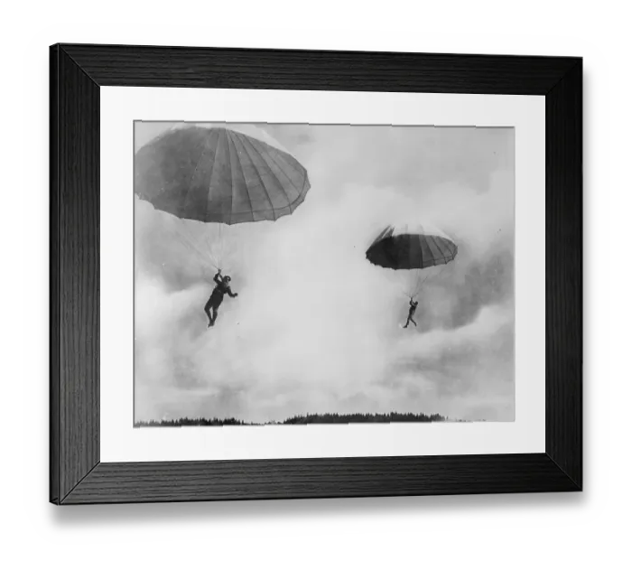 Framed Print : Two People Parachuting Framed Print : Two People Parachuting