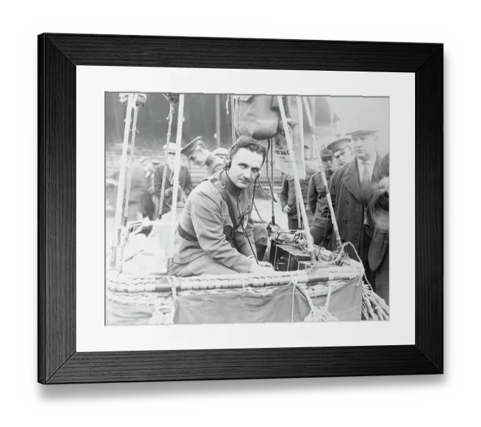Framed Print : Balloonist Army Major Westover Testing Radio Before Race Framed Print : Balloonist Army Major Westover Testing Radio Before Race
