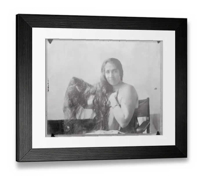 Framed Print : Princess Va Kua Pomare Displaying Her Hair Framed Print : Princess Va Kua Pomare Displaying Her Hair